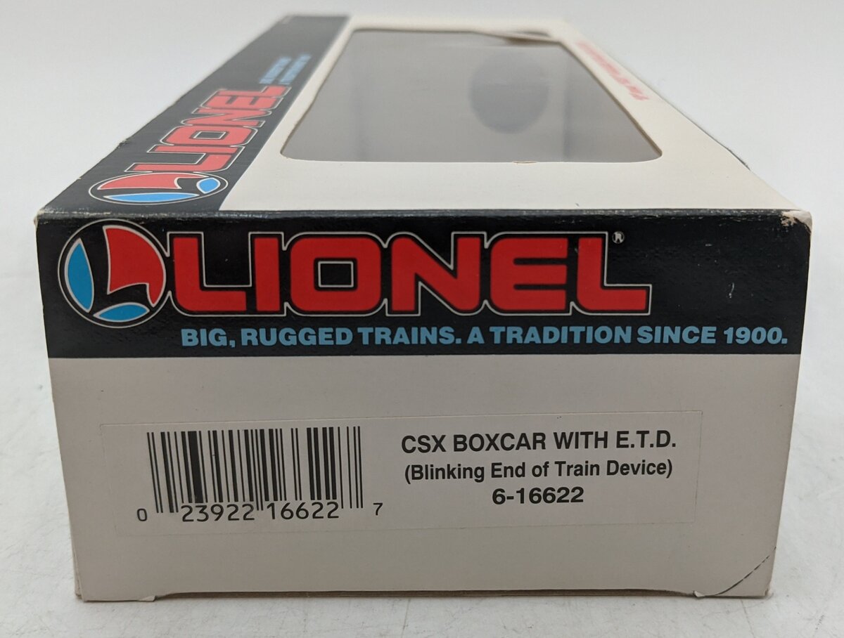 Lionel 6-16622 O Gauge CSX Boxcar with Red Flashing ETD LN/Box