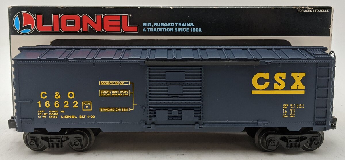 Lionel 6-16622 O Gauge CSX Boxcar with Red Flashing ETD LN/Box