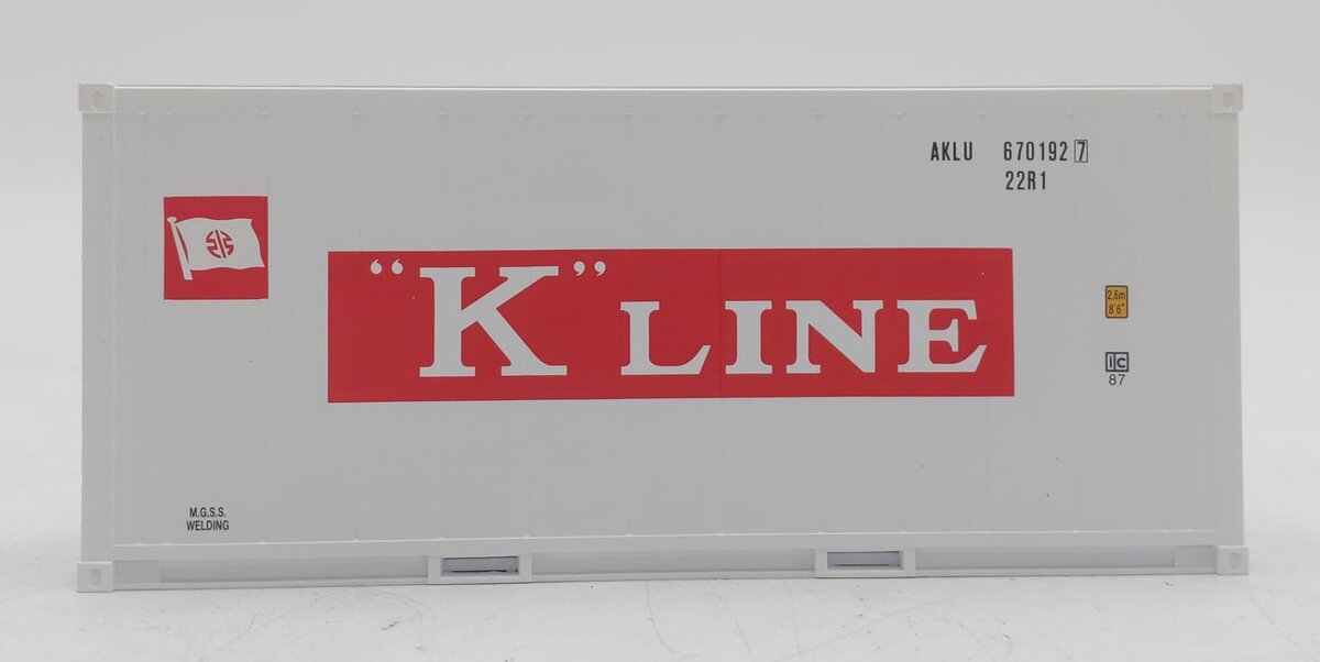 Atlas 3002233-2 3002233 O K-Line 2 Rail 20' Refrigerated Container #6701927 NIB
