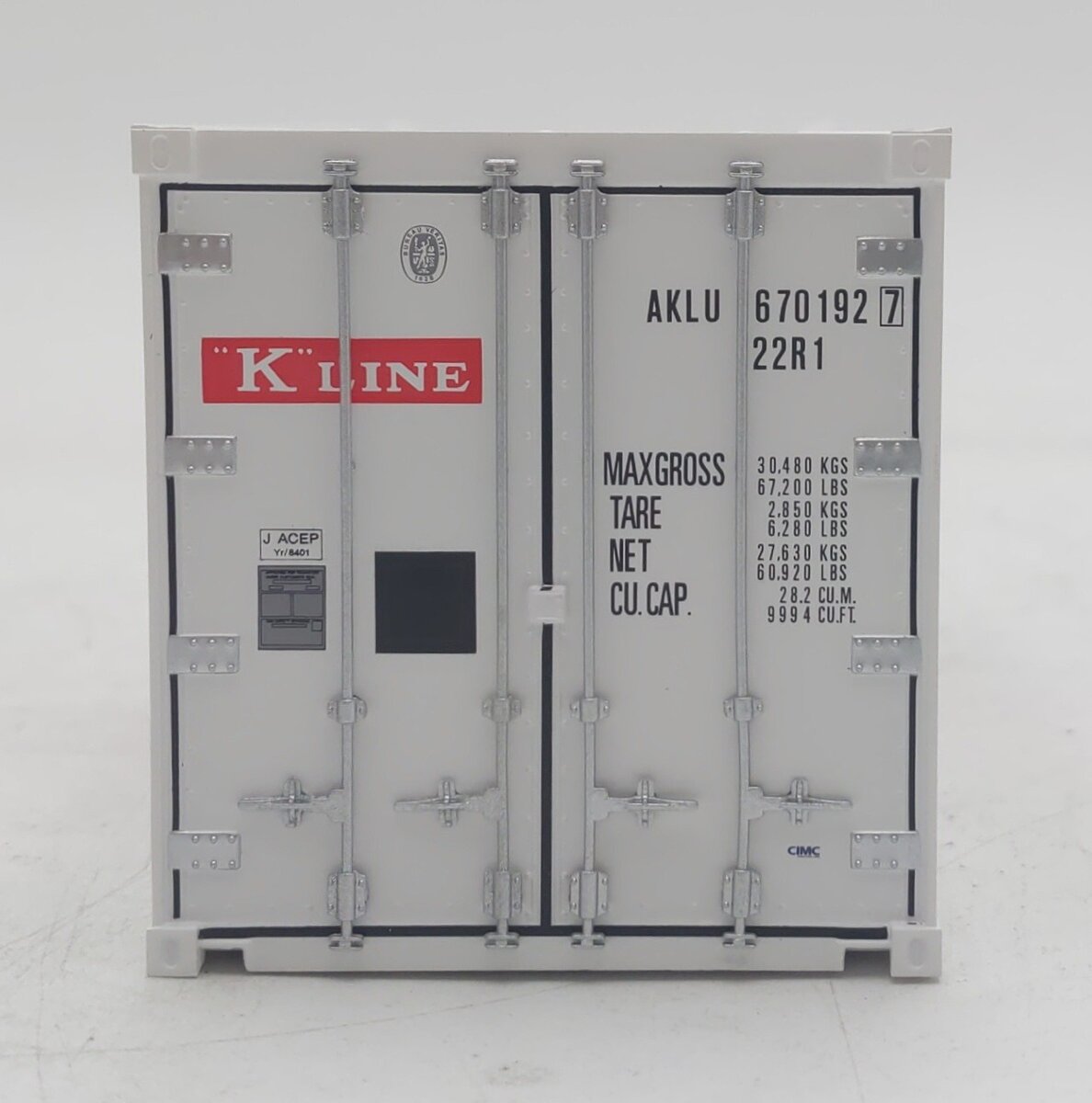 Atlas 3002233-2 3002233 O K-Line 2 Rail 20' Refrigerated Container #6701927 NIB