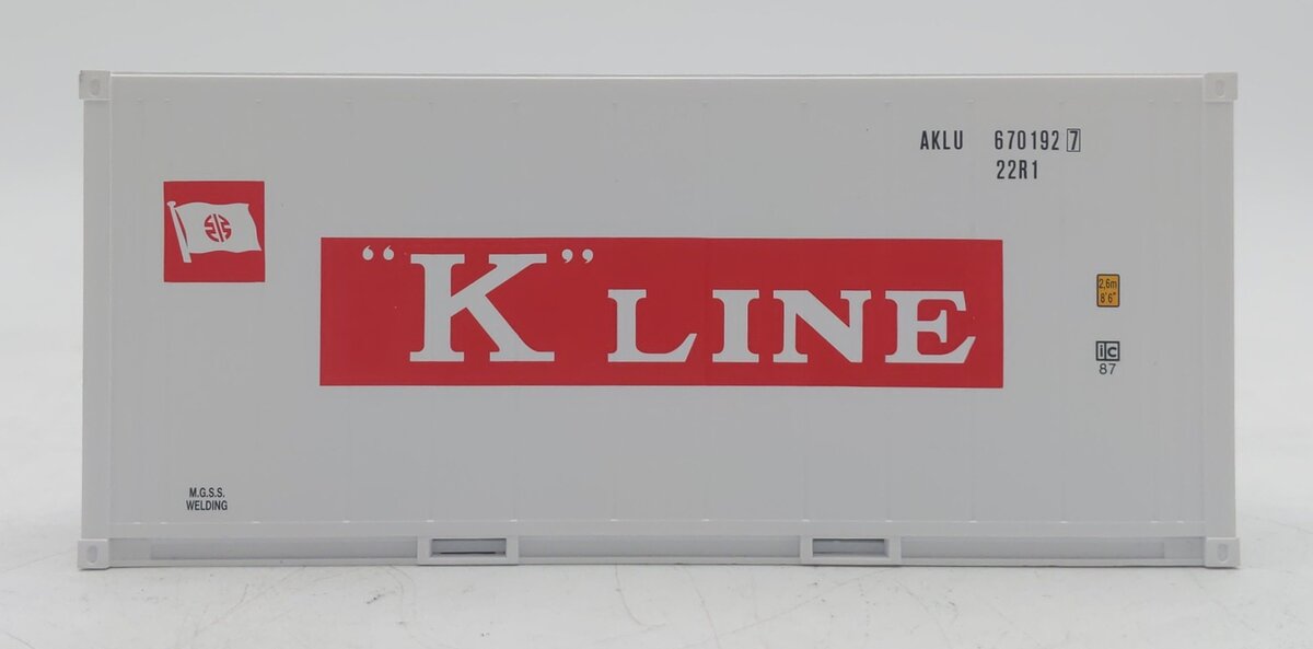 Atlas 3002233-2 3002233 O K-Line 2 Rail 20' Refrigerated Container #6701927 NIB