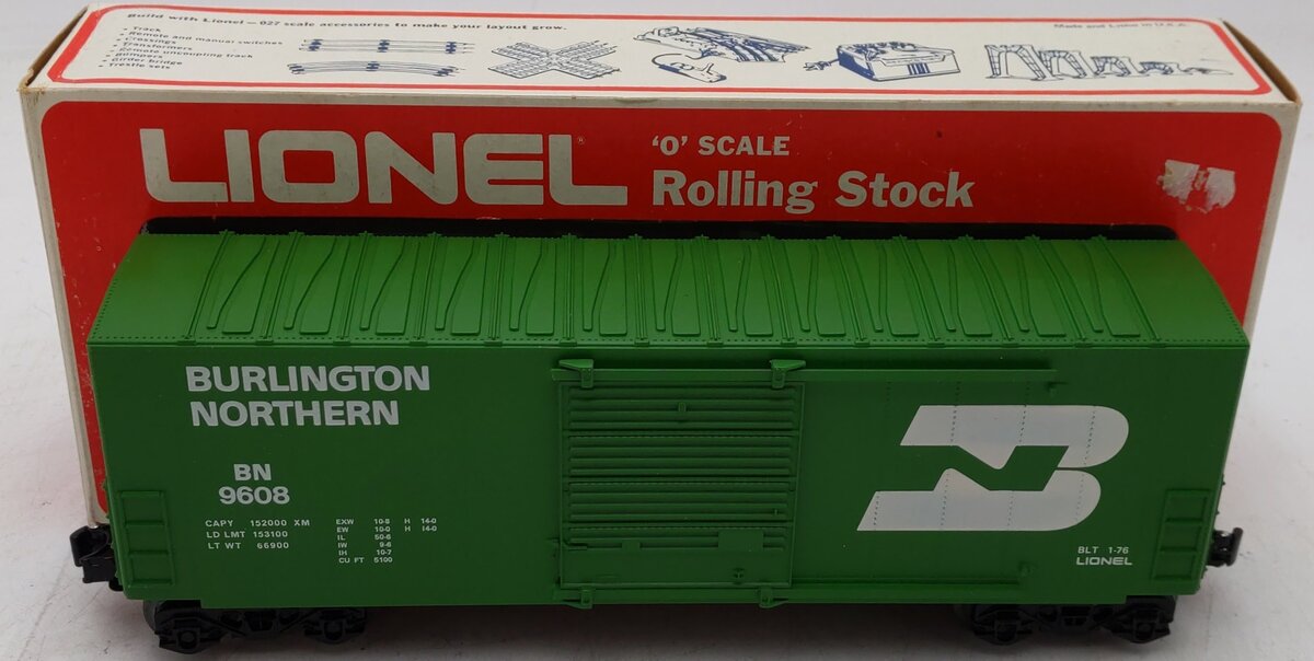 Lionel 6-9608 O Gauge Burlington Northern Hi-Cube Boxcar EX/Box
