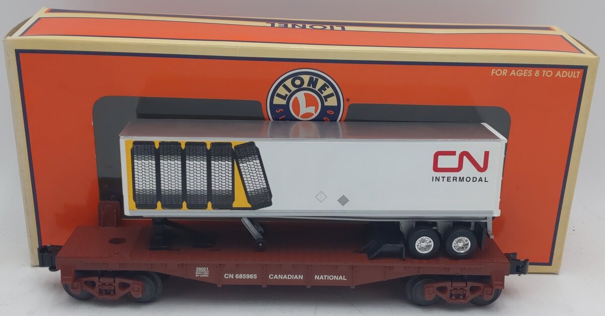 Lionel 6-26021 Canadian National Flatcar w/Trailer EX/Box