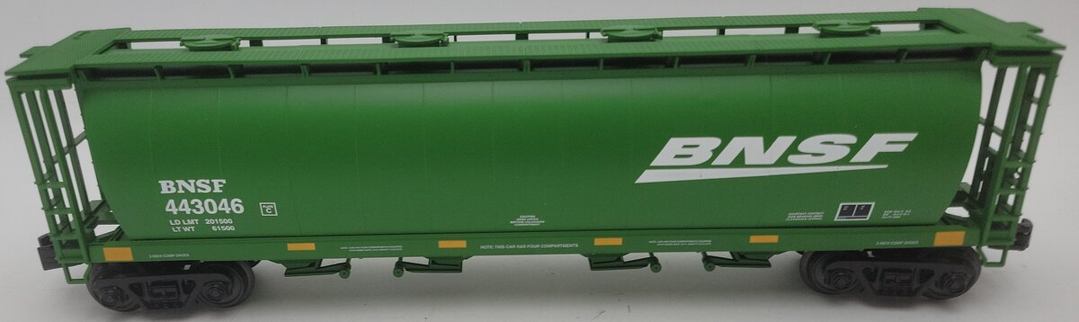 MTH 30-75448 O BNSF 4-Bay Cylindrical Hopper #443046 EX/Box