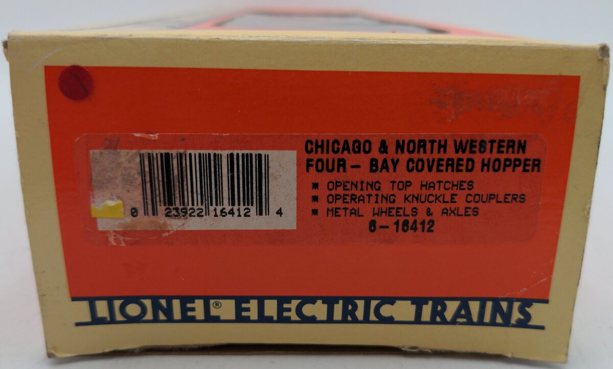 Lionel 6-16412 O Gauge Chicago & North Western 4-Bay Covered Hopper EX/Box