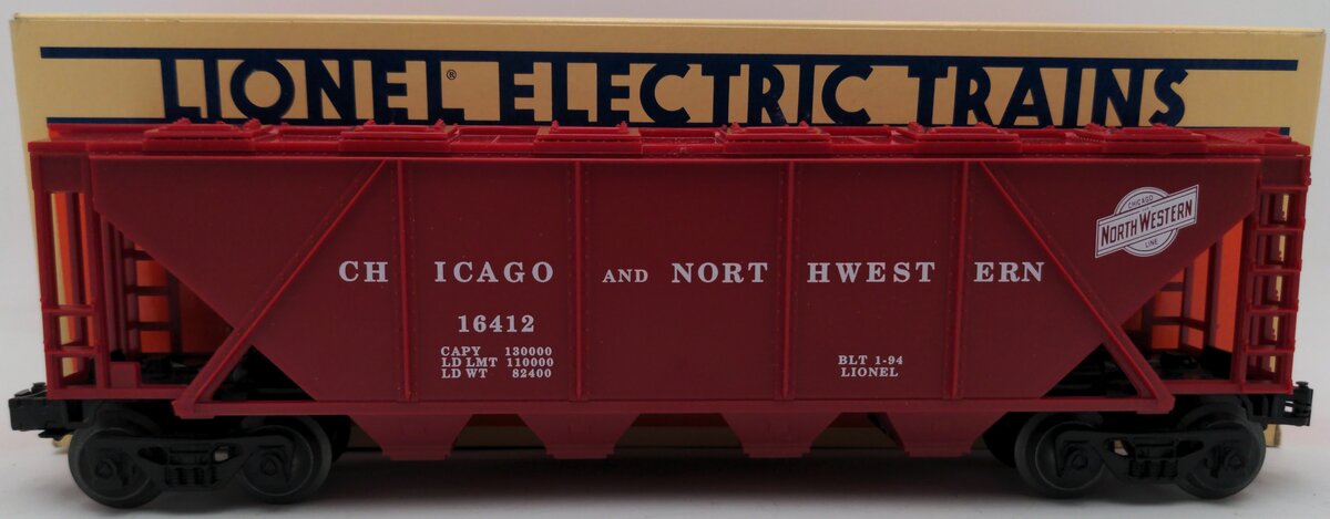 Lionel 6-16412 O Gauge Chicago & North Western 4-Bay Covered Hopper EX/Box