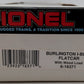 Lionel 6-16371 O Gauge Burlington Northern I-Beam Flat Car #16371 w/Wood Load EX/Box