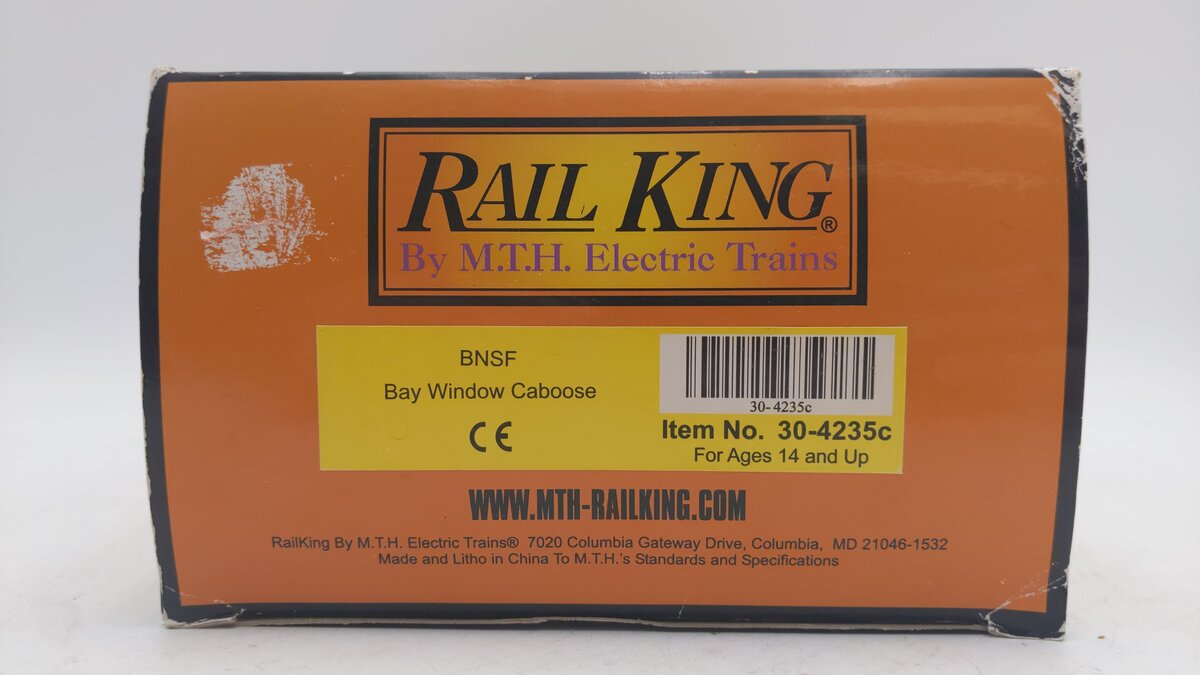 MTH 30-4235C O BNSF Bay Window Caboose #11999 EX/Box