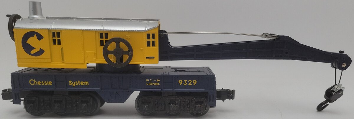 Lionel 6-9329 O Gauge Chessie Crane Car EX/Box