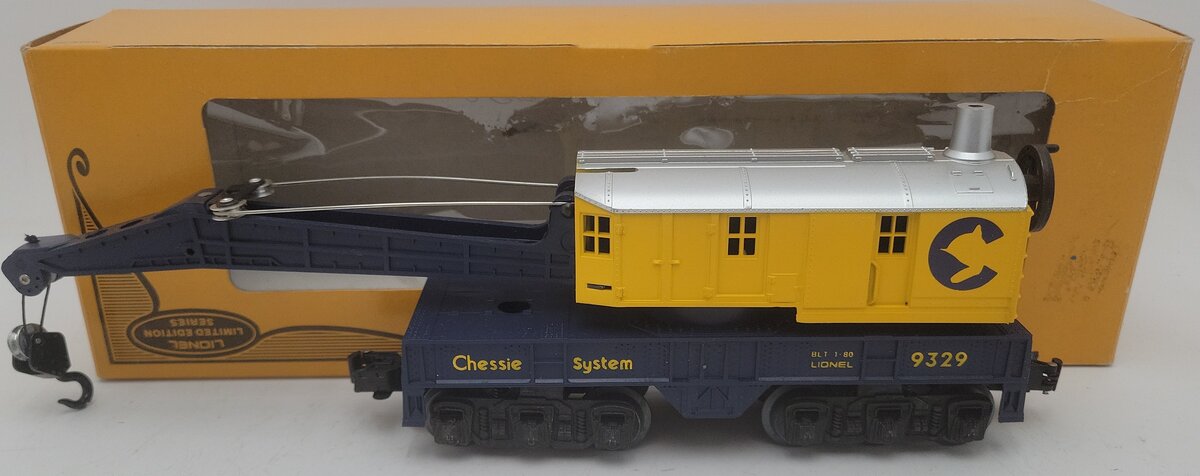 Lionel 6-9329 O Gauge Chessie Crane Car EX/Box