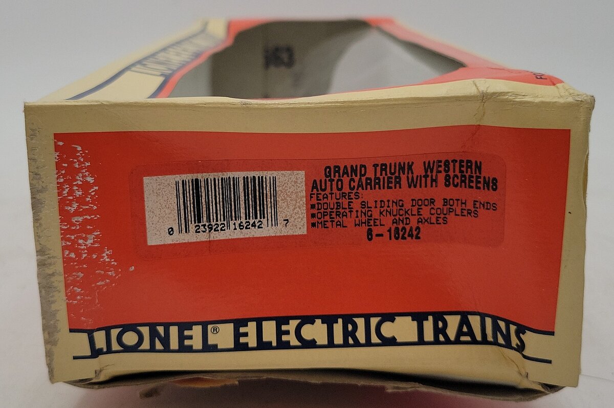 Lionel 6-16242 O Gauge Grand Trunk Western Auto Carrier #16242 VG/Box