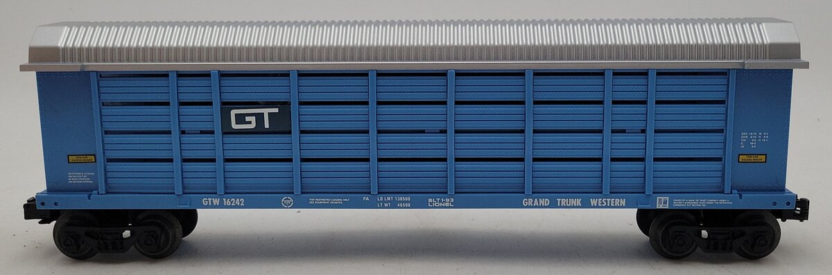 Lionel 6-16242 O Gauge Grand Trunk Western Auto Carrier #16242 VG/Box