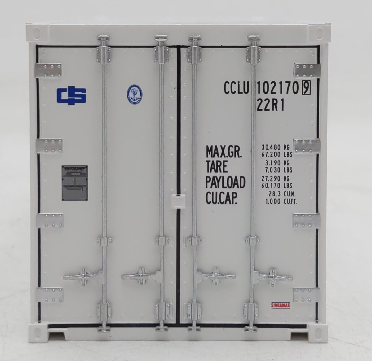 Atlas 3002231-1 O Gauge CCLU China Shipping 20' Refrigerated Container #1021709 EX/Box