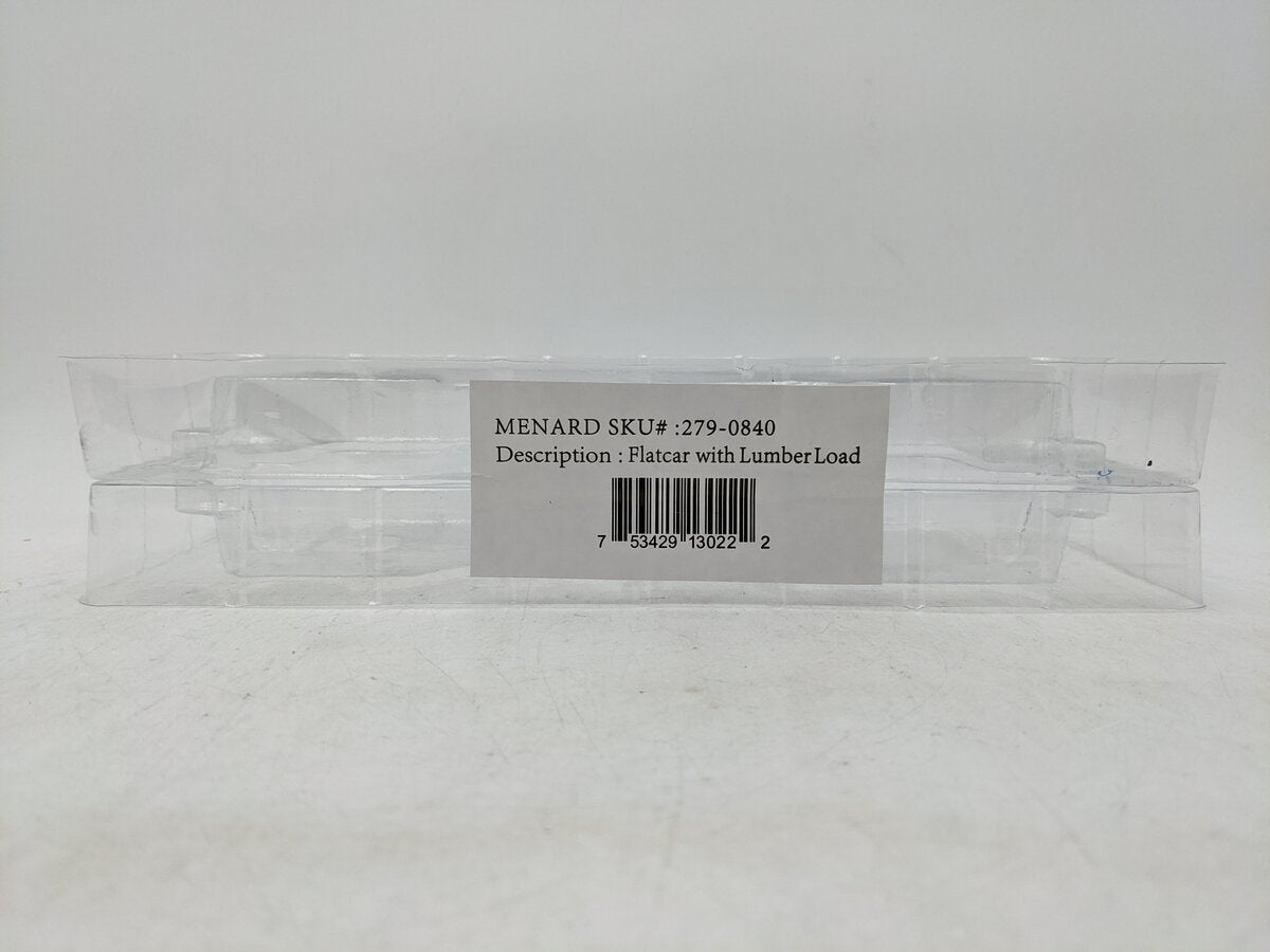 Menards 279-0840 O Gauge Alaska Flatcar W/ Lumber Load #10688 EX/Box