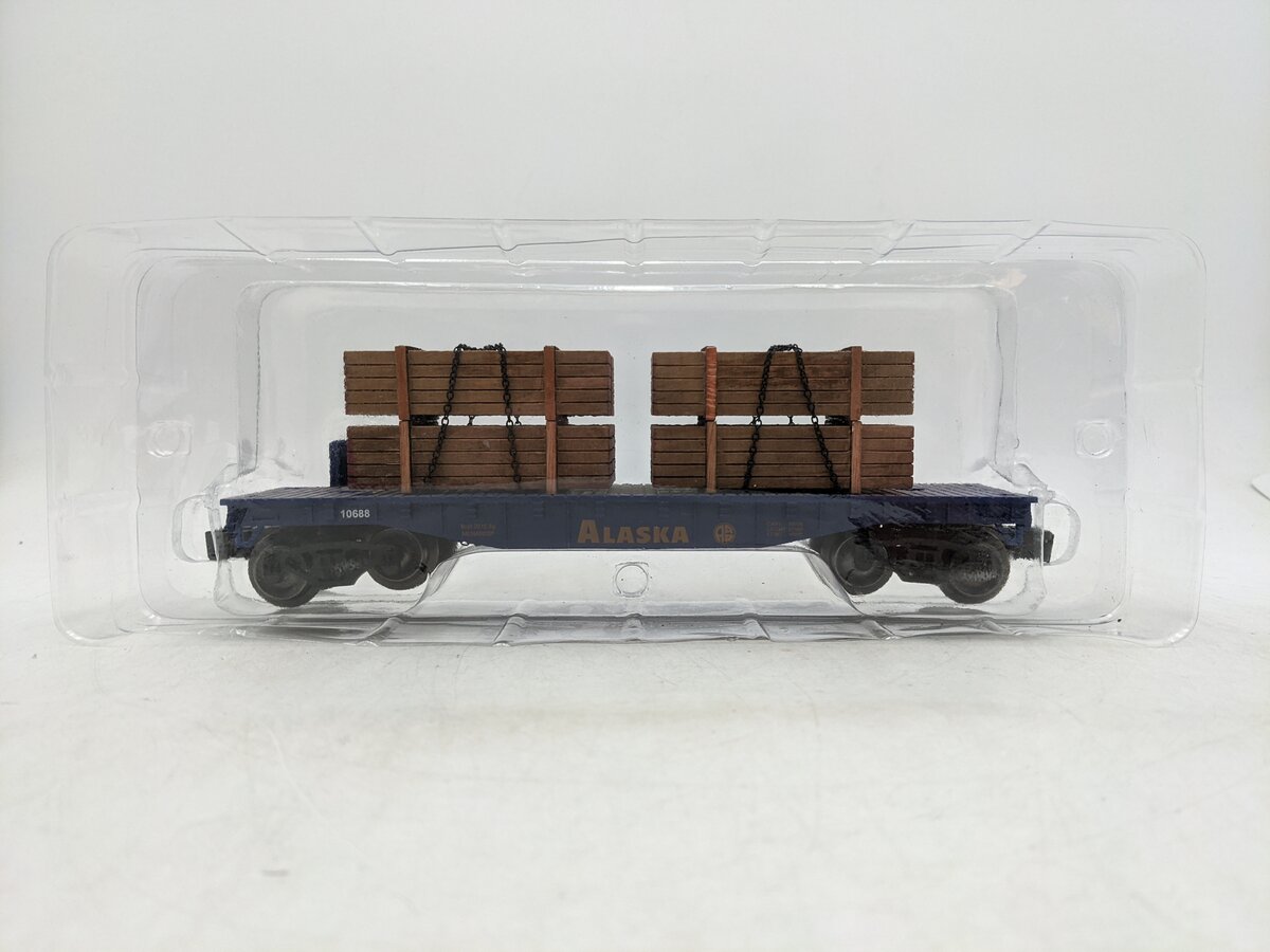 Menards 279-0840 O Gauge Alaska Flatcar W/ Lumber Load #10688 EX/Box