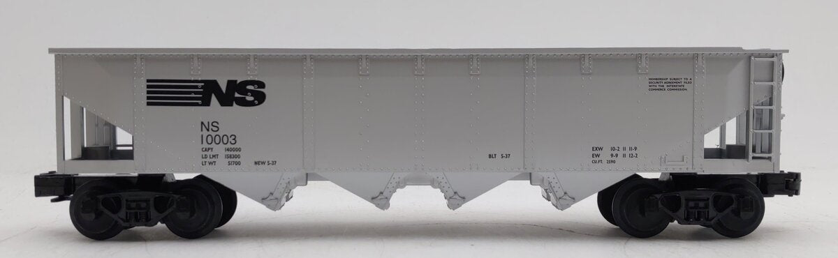 MTH 30-7510 O Gauge Norfolk Southern 4-Bay Hopper #10003 EX/Box