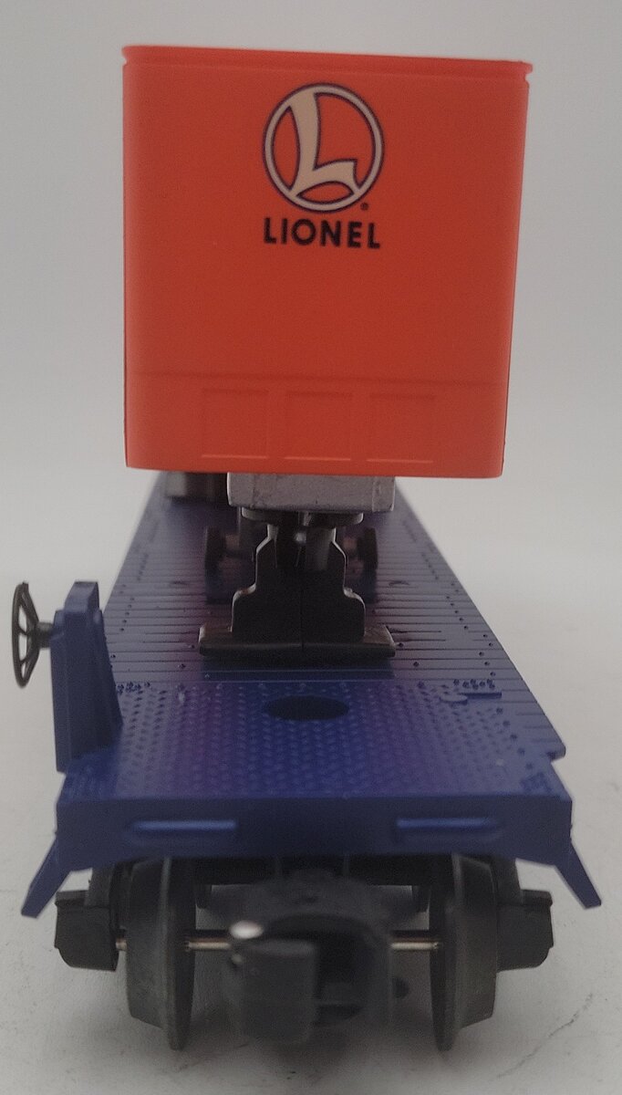 Lionel 6-19437 O Gauge Lionel Rail Roader Club Flatcar w/Inside Track Trailer EX/Box
