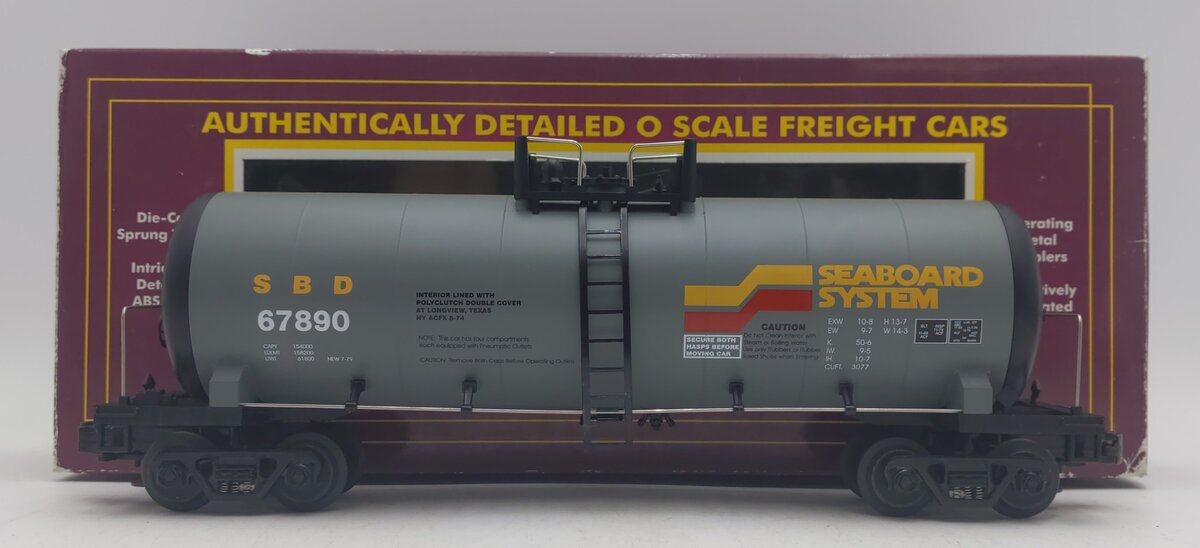 MTH 20-96009 O Gauge Seaboard Tank Car #67890 LN/Box