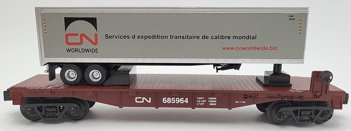 MTH 30-76334 Canadian National Flat Car w/Trailer LN/Box