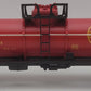 Lionel 6-26131 O Santa Fe Red Single Dome Tank Car #335268 EX/Box