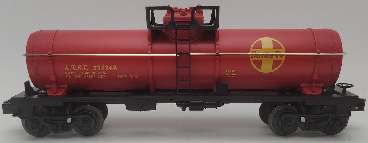 Lionel 6-26131 O Santa Fe Red Single Dome Tank Car #335268 EX/Box