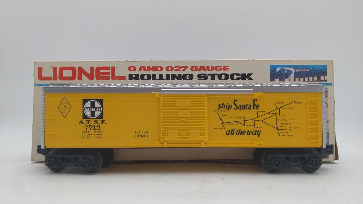 Lionel 6-7712 O Gauge ATSF Famous American Railroad Series Box Car EX/Box
