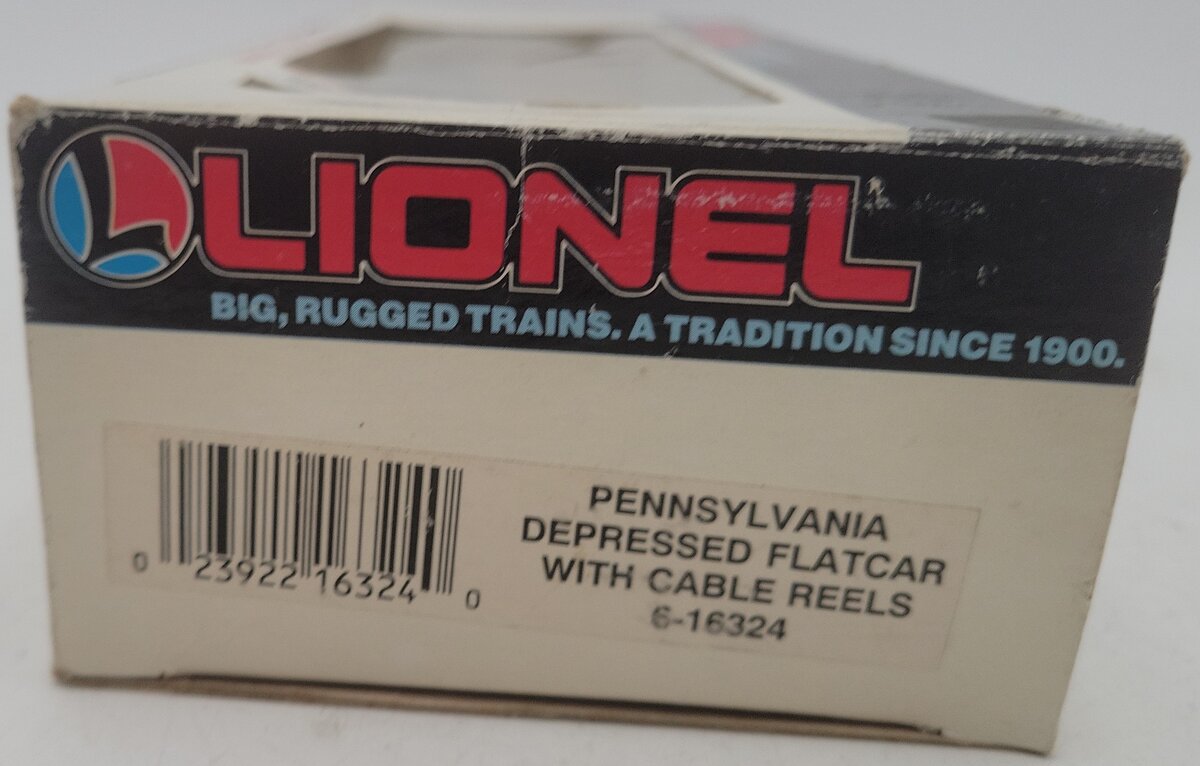 Lionel 6-16324 O Gauge Pennsylvania Depressed Center Flatcar with Cable Reels EX/Box