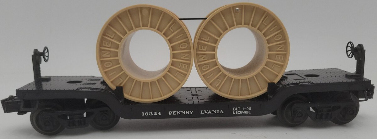 Lionel 6-16324 O Gauge Pennsylvania Depressed Center Flatcar with Cable Reels EX/Box