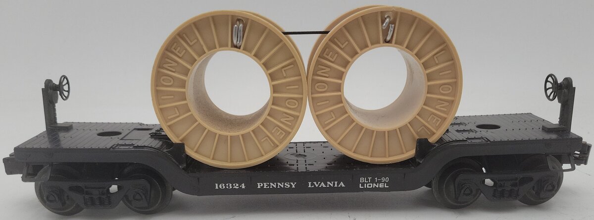 Lionel 6-16324 O Gauge Pennsylvania Depressed Center Flatcar with Cable Reels EX/Box