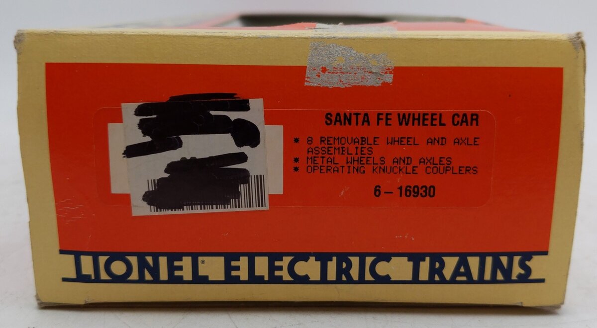 Lionel 6-16930 O Gauge AT&SF Flat Car w/ Wheel Sets #16930 EX/Box