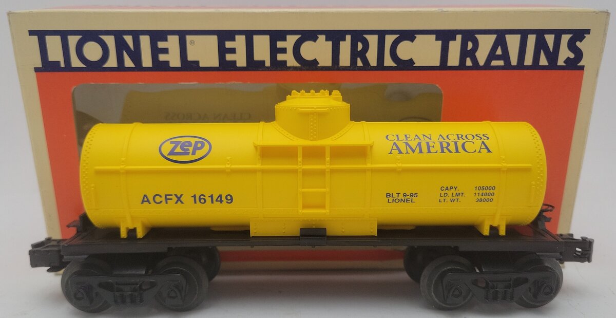 Lionel 6-16149 O Gauge ZEP Chemical Single Dome Tank Car EX/Box