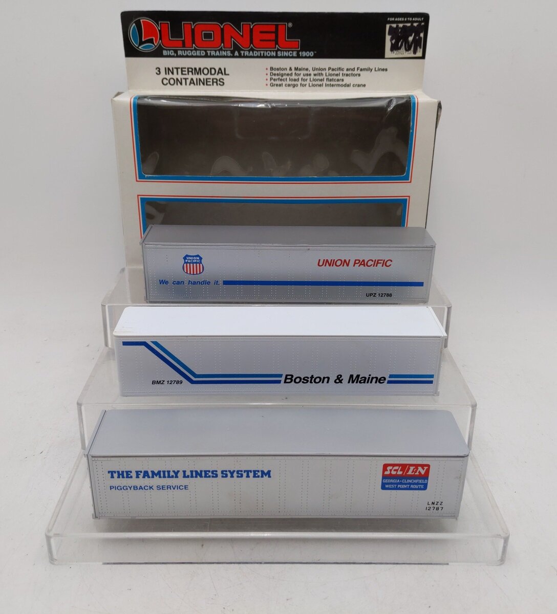 Lionel 6-12784 O Gauge Intermodal Containers 3-Pack EX/Box
