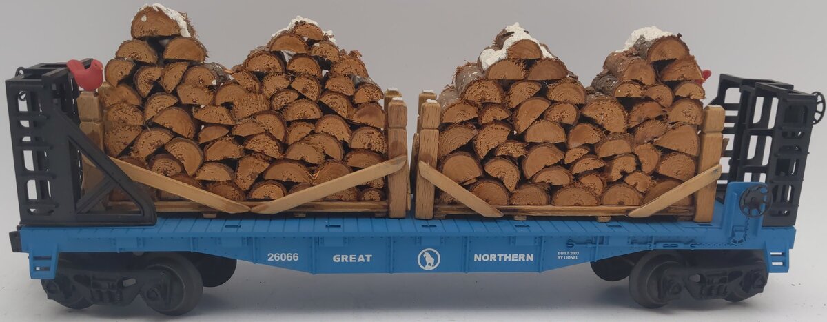 Lionel 6-26066 O Gauge Great Northern Flatcar w/ Bulkheads EX