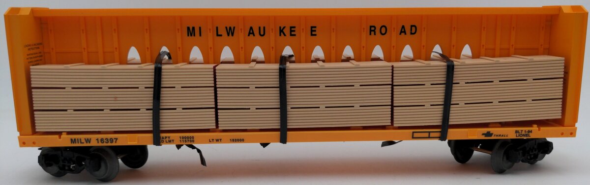 Lionel 6-16397 O Gauge Milwaukee Road I Beam Flatcar #16397 EX/Box