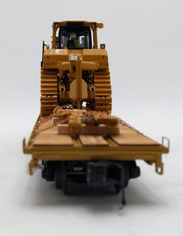MTH 20-92142C O Gauge TTX 60' Flat Car w/ CATERPILLAR D9T Bulldozer LN/Box