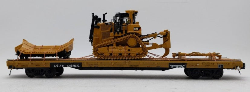 MTH 20-92142C O Gauge TTX 60' Flat Car w/ CATERPILLAR D9T Bulldozer LN/Box