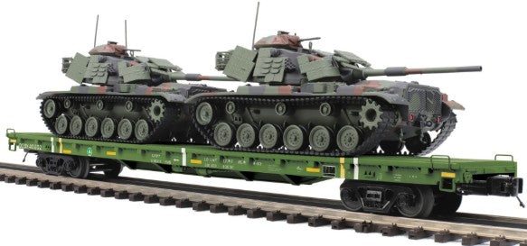 MTH 20-95469 O US Army 60' Flat Car w/2 M60 Tanks NIB
