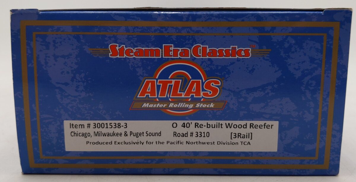 Atlas 3001538-3 Chicago, Milwaukee, & Puget Sound 40' Wood Reefer #3310 (3 Rail) EX/Box