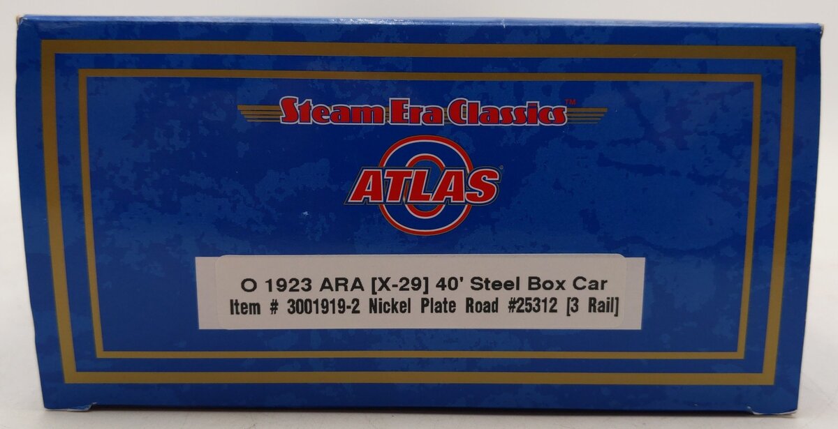 Atlas 3001919-2 O Gauge NKP ARA X-29 40' Steel Boxcar #25312 (3-Rail)- Weathered/Box