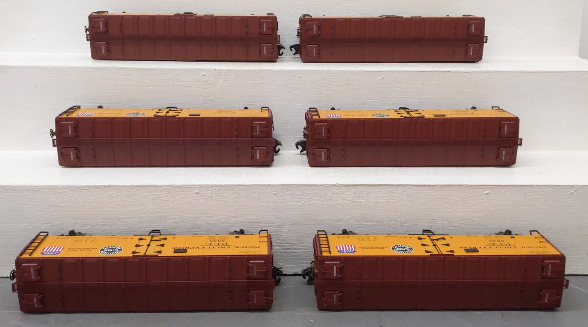 MTH 20-92110 O Gauge Pacific Fruit Express 40' Steel Sided Reefers (Set of 6) LN/Box