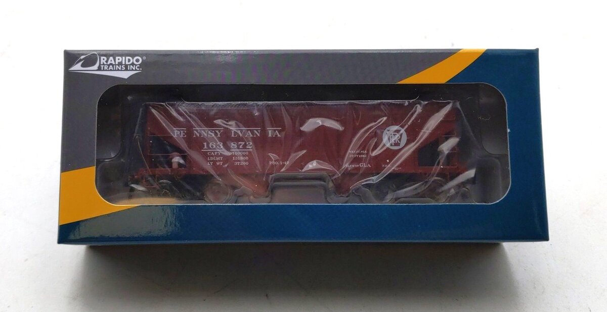 Rapido Trains 148002-1 HO PRR Circle Keystone GLa 2-Bay Hopper Car #163872 NIB