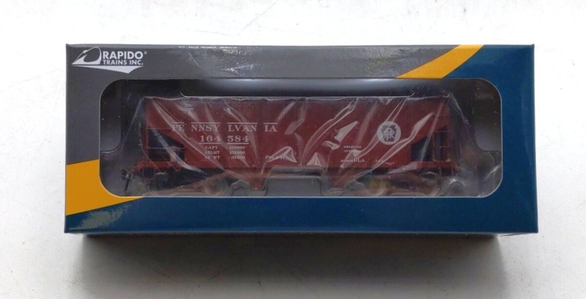 Rapido Trains 148002-3 HO PRR Circle Keystone GLa 2-Bay Hopper Car #164584 NIB