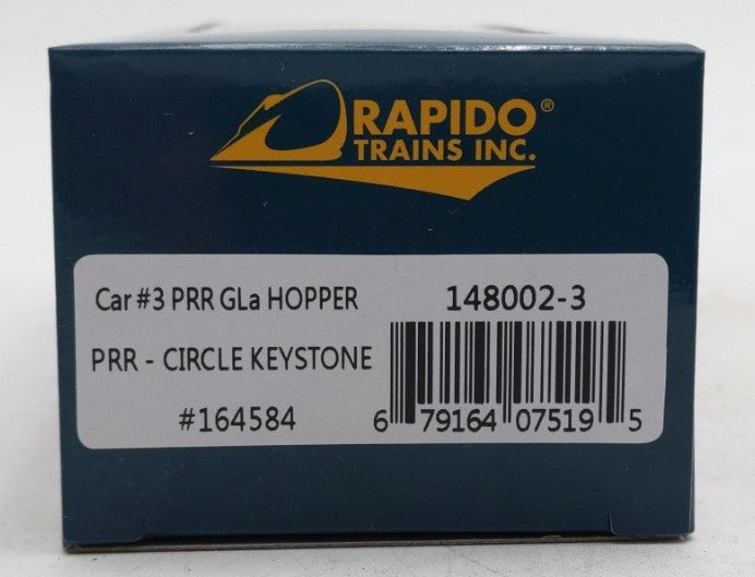 Rapido Trains 148002-3 HO PRR Circle Keystone GLa 2-Bay Hopper Car #164584 NIB