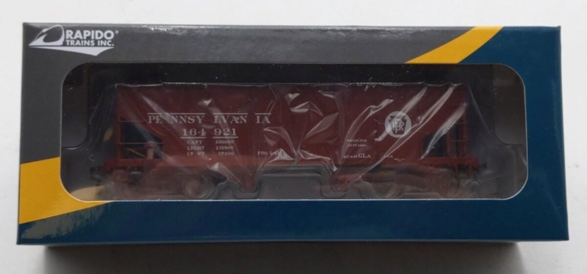 Rapido Trains 148002-4 HO PRR Circle Keystone GLa 2-Bay Hopper Car #164921 NIB