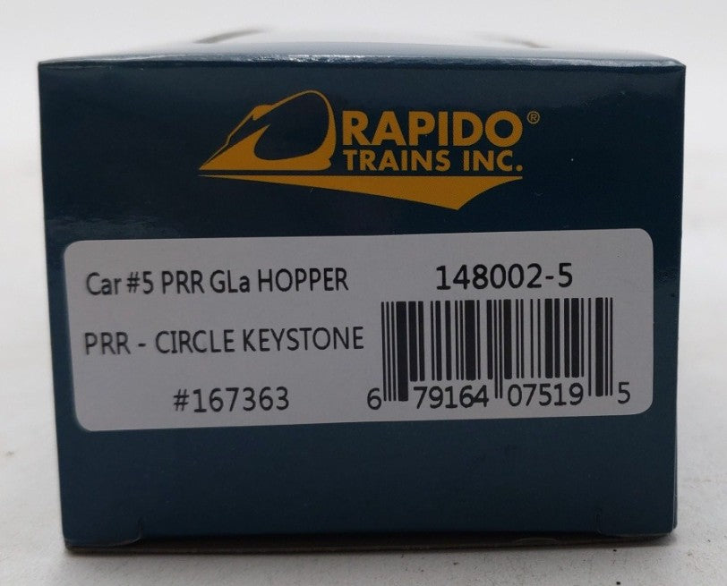 Rapido Trains 148002-5 HO PRR Circle Keystone GLa 2-Bay Hopper Car #167363 NIB
