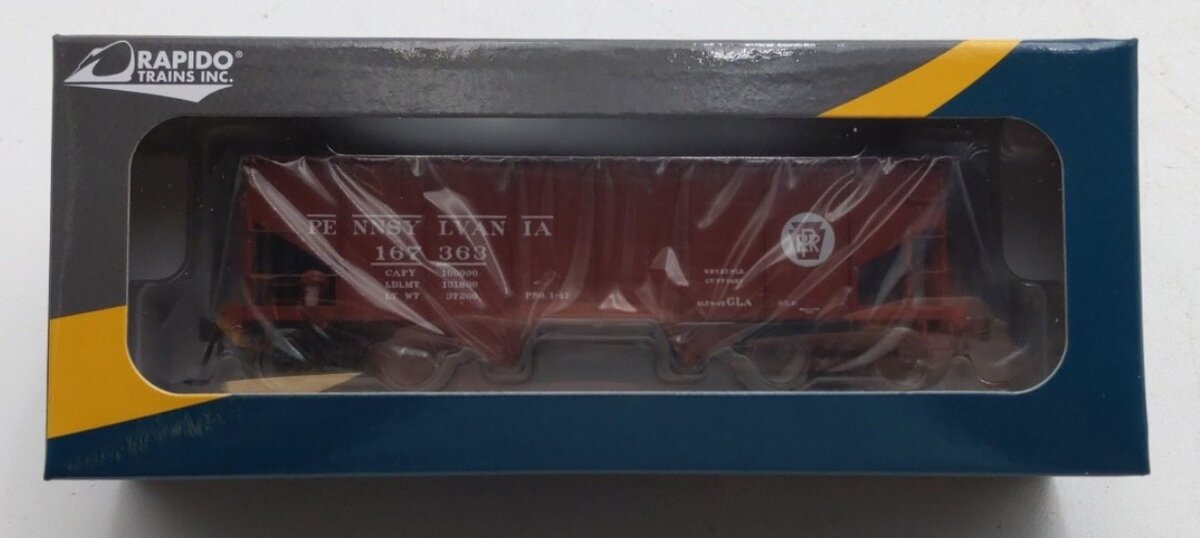 Rapido Trains 148002-5 HO PRR Circle Keystone GLa 2-Bay Hopper Car #167363 NIB