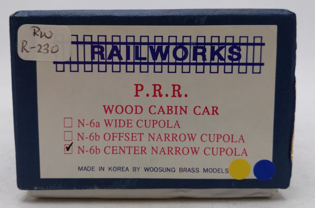 Railworks R-230 R-230 Pennsylvania Railroad N-6b Wood Cabin Center Narrow Cupola/Box
