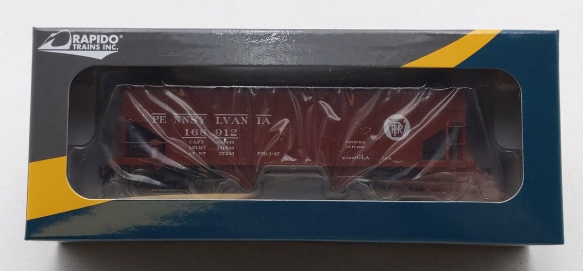 Rapido Trains 148002-6 HO PRR Circle Keystone GLa 2-Bay Hopper Car #168912 NIB
