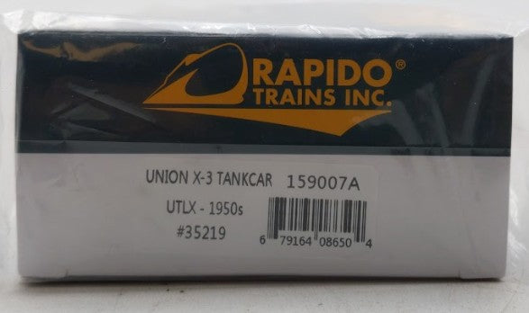 Rapido Trains 159007A HO UTLX 1950s Scheme X-3 10,000 Gallon Tank Car #35219 NIB