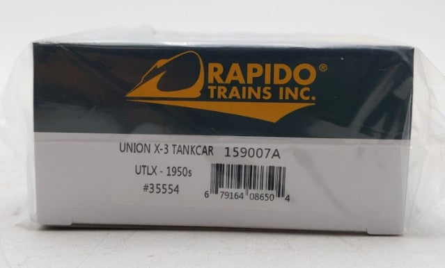 Rapido Trains 159007A HO UTLX 1950s Scheme X-3 10,000 Gallon Tank Car #35554 NIB